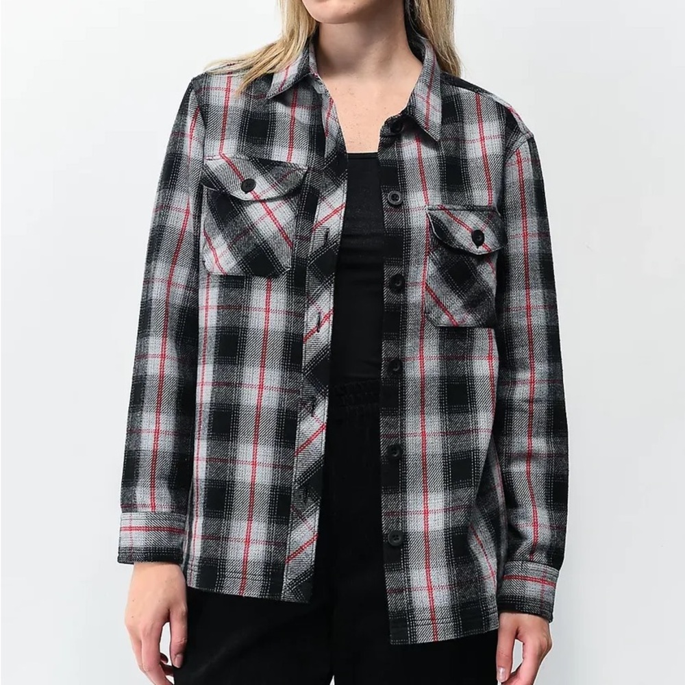Dravus Jairn Grey & Red Flannel Shirt